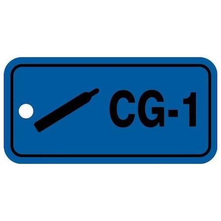 Accuform Energy Source ID Tag, CG-1 Compressed Gas, 1.5in x 3in, Plastic, 5PK TDJ701VPM